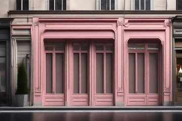 cute european pink boutique facade 