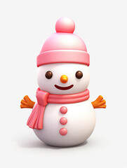 Christmas cartoon snowman,created with Generative AI tecnology.