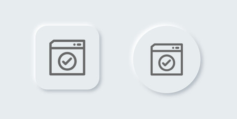 Accept line icon in neomorphic design style. Check mark signs vector illustration.