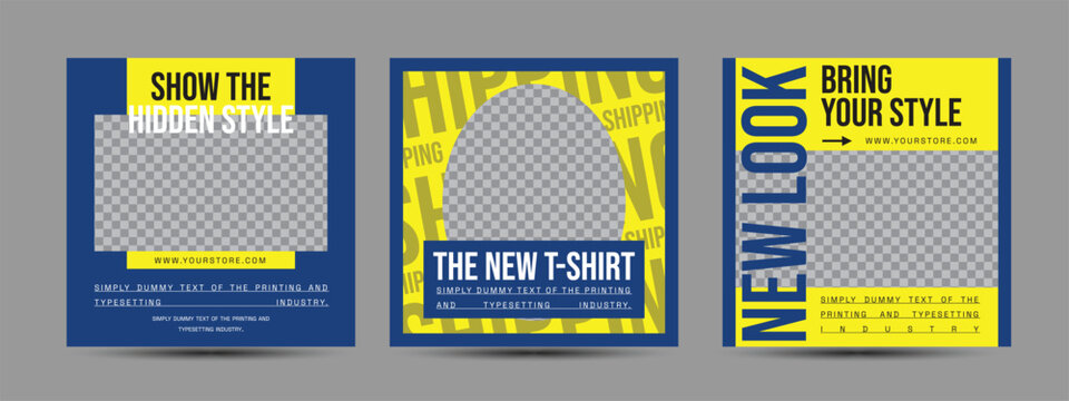 Modern urban futuristic streetwear fashion design for social media post template