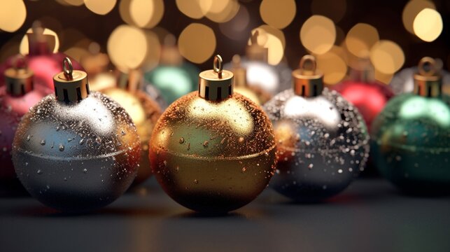 Festive shiny christmas ornament collection.Generative AI