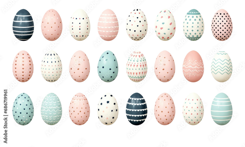 Canvas Prints collection of easter eggs isolated on transparent background