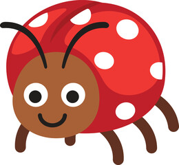 illustration of ladybug cartoon white on background vector