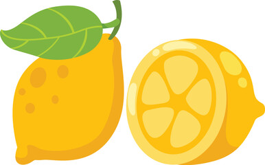 illustration of fresh lemon fruit white on background vector