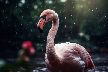 a flamingo with a colorful background. Ai ilustration. digital painting. Generative AI Artificial Intelligence Artwork