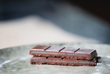 Homemade hazelnut nougat with coconut blossom sugar, marzipan filling with honey