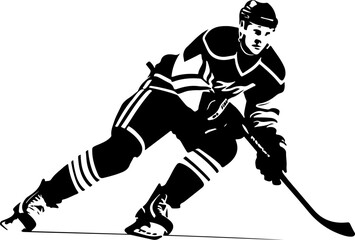 Hockey Player black vector