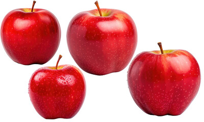 red apples  isolated  on transparent background