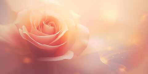 sweet orange color rose in soft color and blur style with space for text