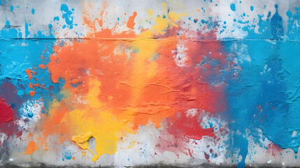 Colorful spray painting concrete wall background.
