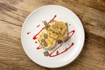 fried Camembert cheese top view