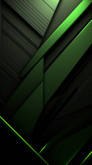 Obraz premium wallpaper for device, black with green accents, minimalist created with Generative Ai