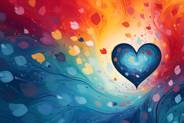 Abstract background with heart for inspire your heart with art day