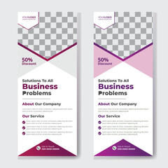 Creative business agency roll up banner design or pull up banner template