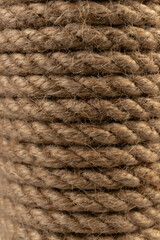 Sisal rope cat scratcher in close-up.