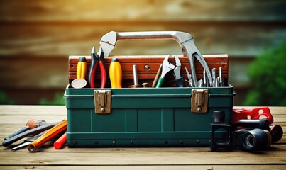 A Handy Green Toolbox Filled with Useful Tools for DIY Projects