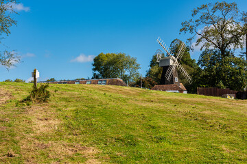 Windmill viewed from a footpath near Charing near Ashford in Kent, England