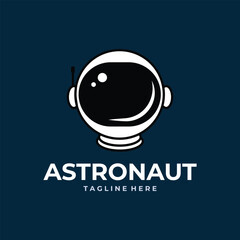 astronaut helmet space logo vector icon template design illustration