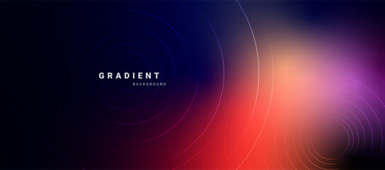 Abstract gradient background with dynamic circle lines 