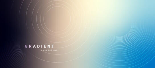 Abstract gradient background with dynamic circle lines  - obrazy, fototapety, plakaty