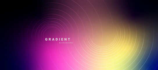 Abstract gradient background with dynamice circle lines 
