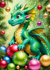 Cute green dragon - 686727590