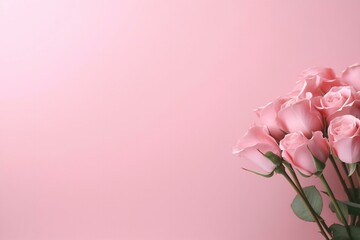 roses on long background spring banner action place for text