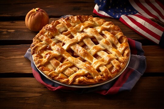 a pie with an American flag design on top