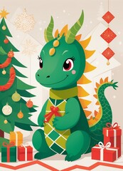 Cute green dragon - 686729173