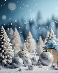decoration in white colors. atmosphere of magic concept. Seasonal holidays, greeting card. Christmas and happy New Year.