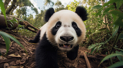 Young panda cub