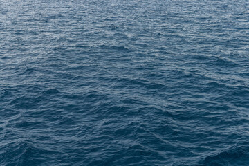 Waves of the Mediterranean Sea. Beautiful color of the sea. Ocean background. Sea texture.