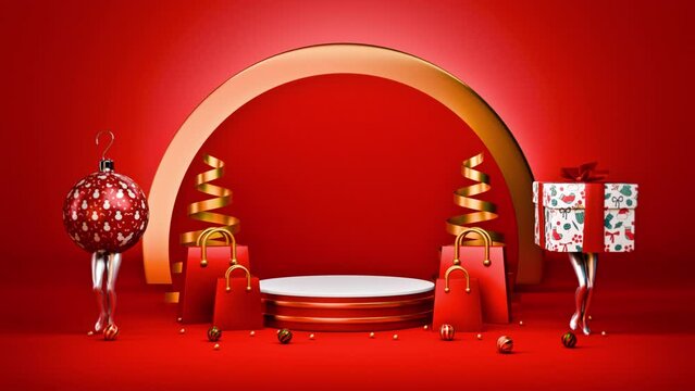  Christmas Podium Concept 1,  Animation, 1920*1080 Full HD, 04 Second Long. 