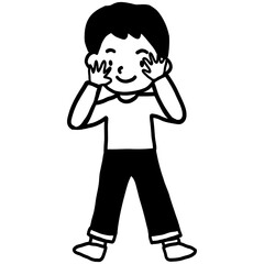 Obraz premium boy play hide and seek