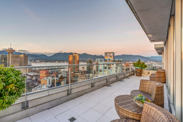 Vew of Vancouver from a luxury Patio