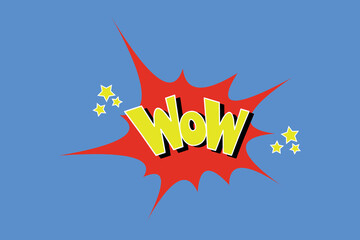 Wow word pop art style vector illustration design.