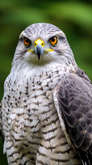 Portrait of a majestic Northern goshawk (accipiter gentilis) close up