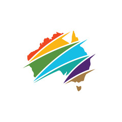 Australia map logo illustration design.
