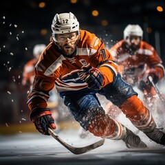 Hockey player in motion isolated on a white background, generative ai - 686733144
