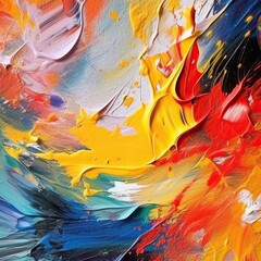 An abstract oil painting, colorful, full of movement, Macro Lenses, Look thinner, Expressionism, 16k, hyper quality