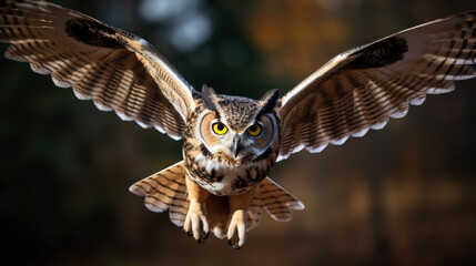 Obraz premium Long-eared Owl flying