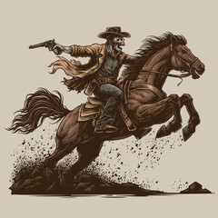 Obraz na płótnie Canvas cowboys travel with tough horses