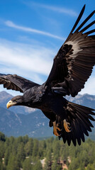 Obraz premium California Condor in flight (gymnogyps californianus)