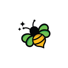 bee, modern flying vector logo design