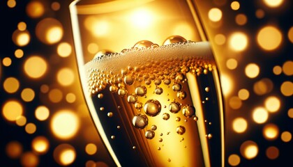 Elegant Champagne Bubbles and Toasting Glasses