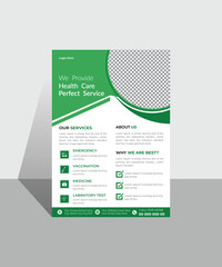 Corporate healthcare and medical flyer or poster design layout. modern and clean corporate medical flyer design with colorful background.