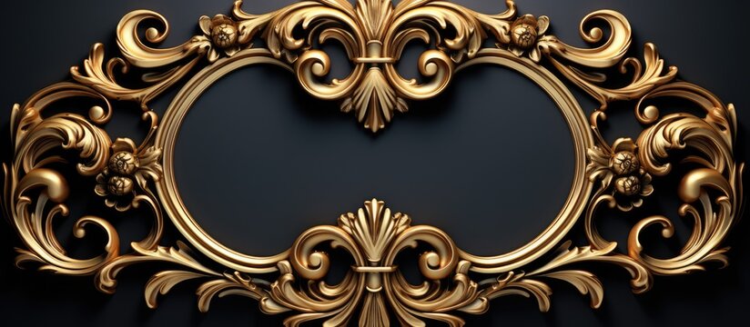 golden mirror frame decorative concept, classic mirror design.