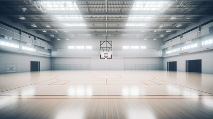 gym  for playing basketball or volleyball. concept sports, halls, futuristic