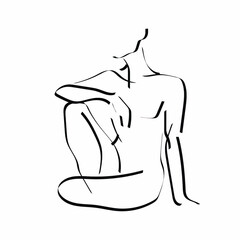 Silhouette of a mannequin. Hand-drawn illustration.
