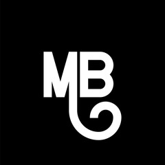 MB Letter Logo Design. Initial letters MB logo icon. Abstract letter MB minimal logo design template. M B letter design vector with black colors. mb logo